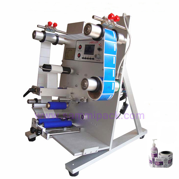 Vertical round bottle labeling machine with date printer